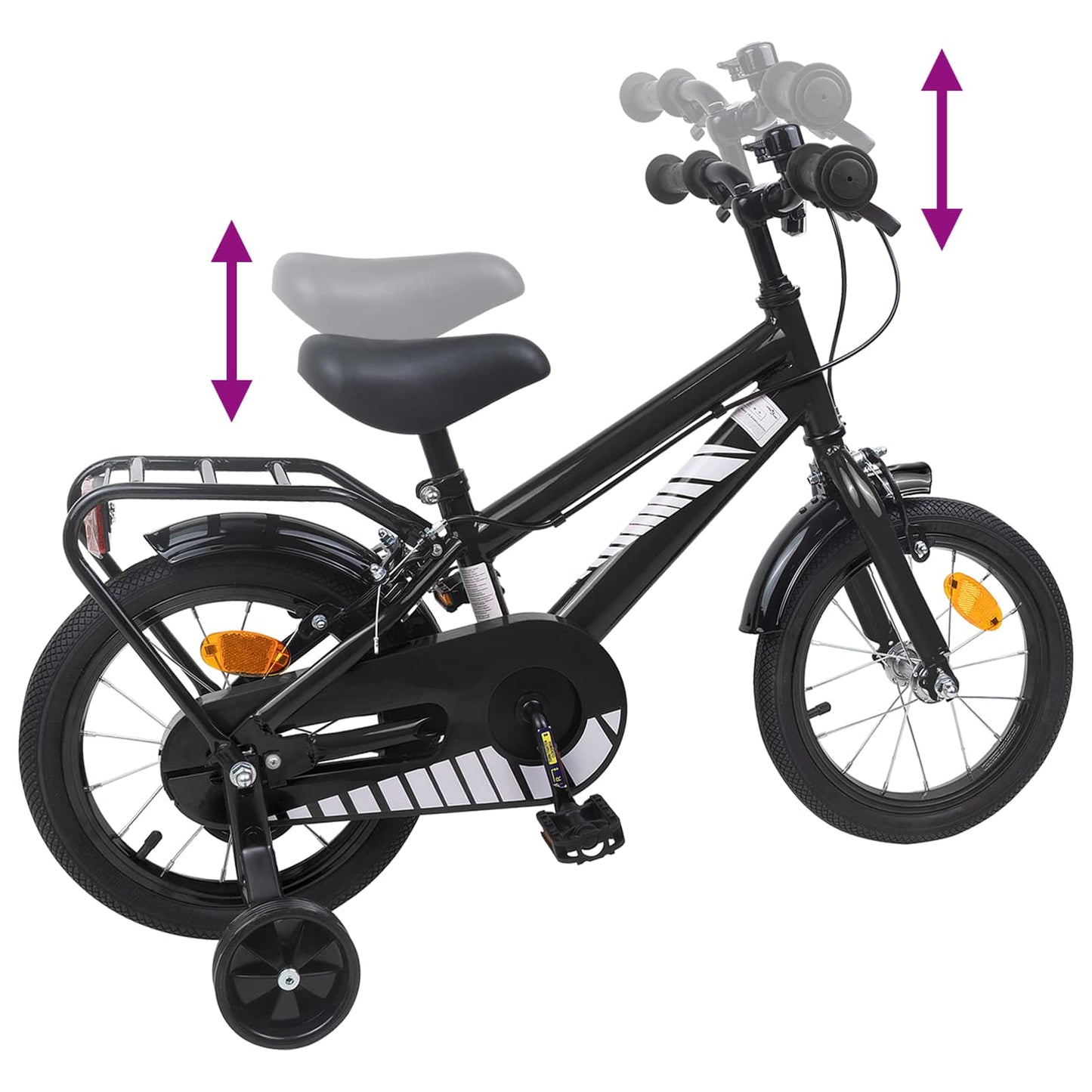Børnecykel 14 tommer anbefalet til 3-5 år gammel Sort