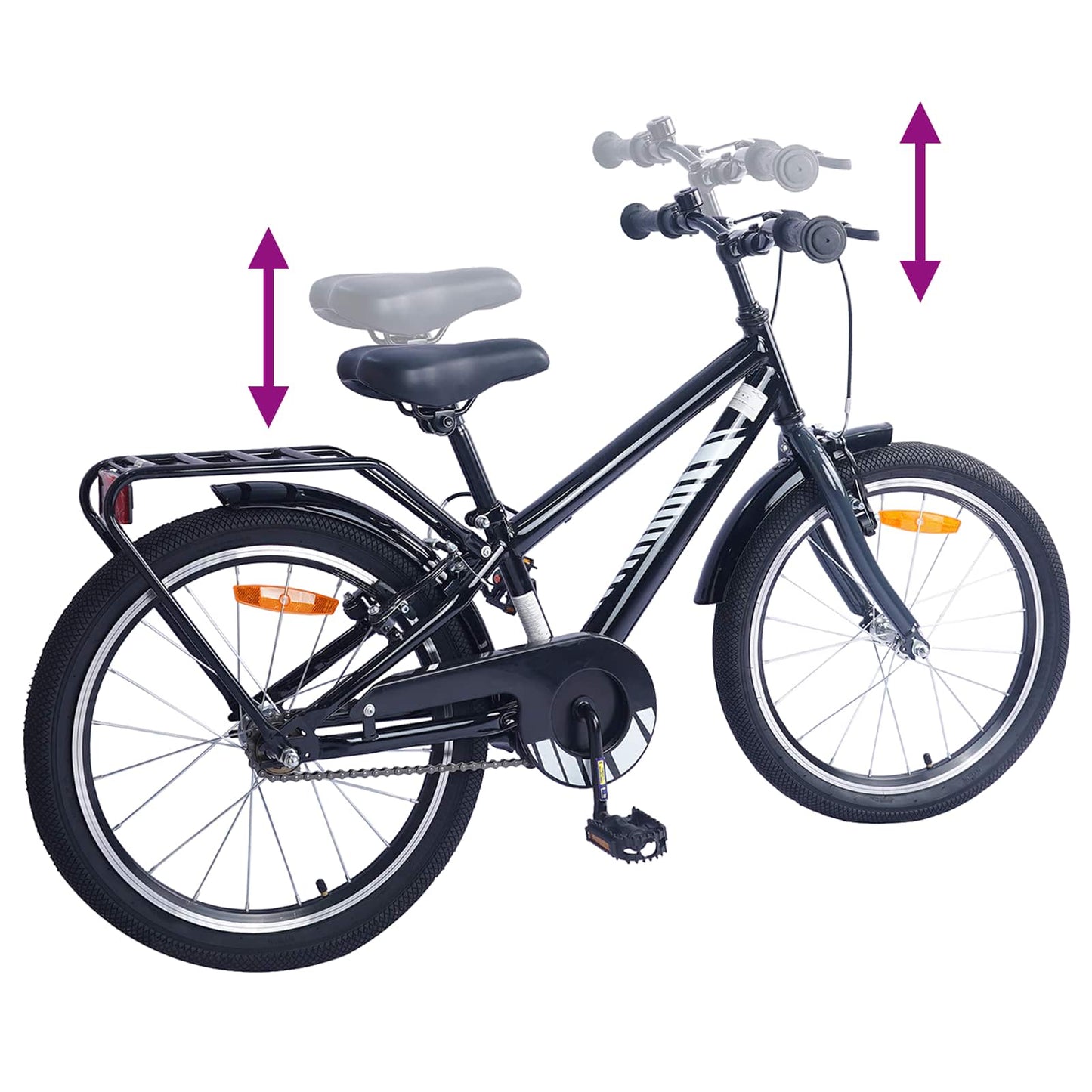 Børnecykel 18 tommer til 5-7 år gammel Sort