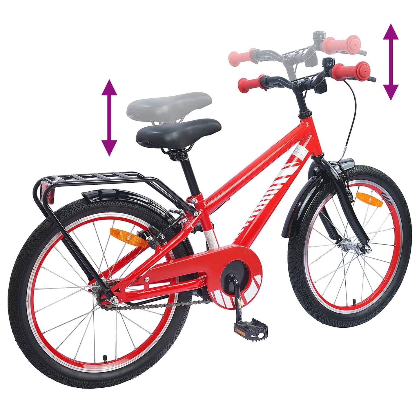 Børnecykel 18 tommer til 5-7 år gammel Rød