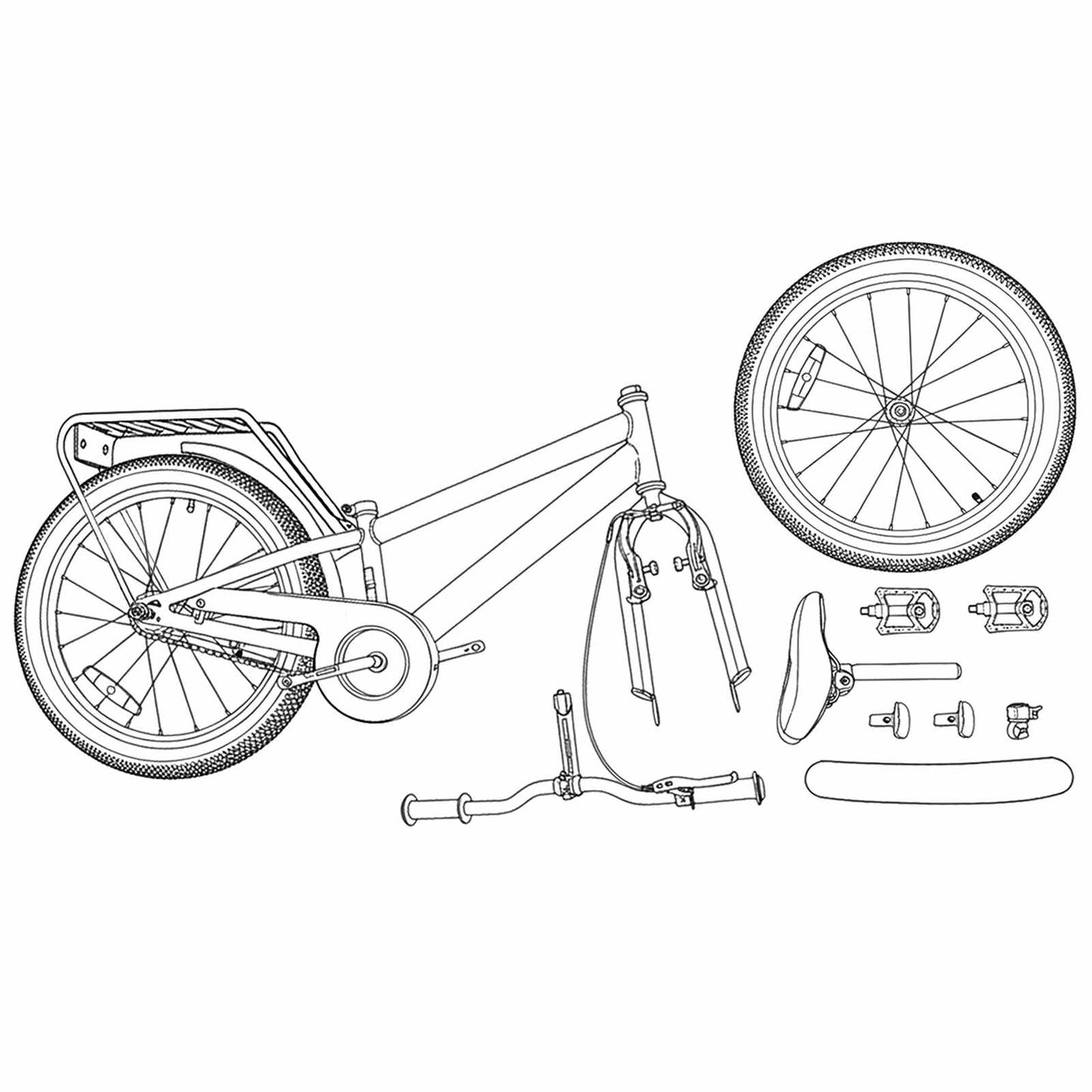 Børnecykel 18 tommer til 5-7 år gammel Rød