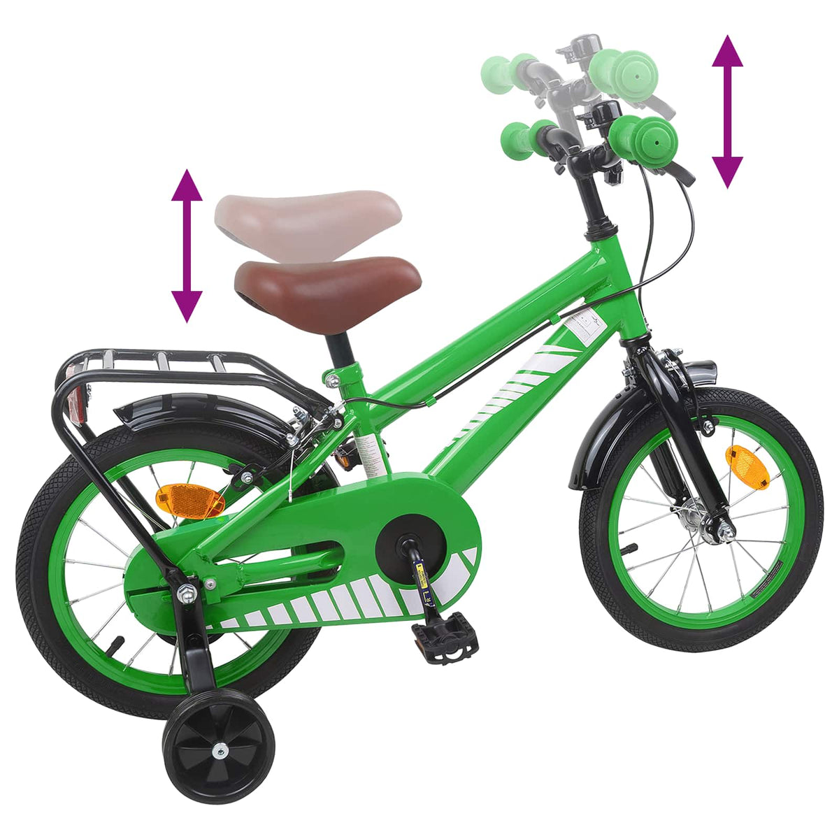 Børnecykel 14 tommer anbefalet til 3-5 år gammel Grøn