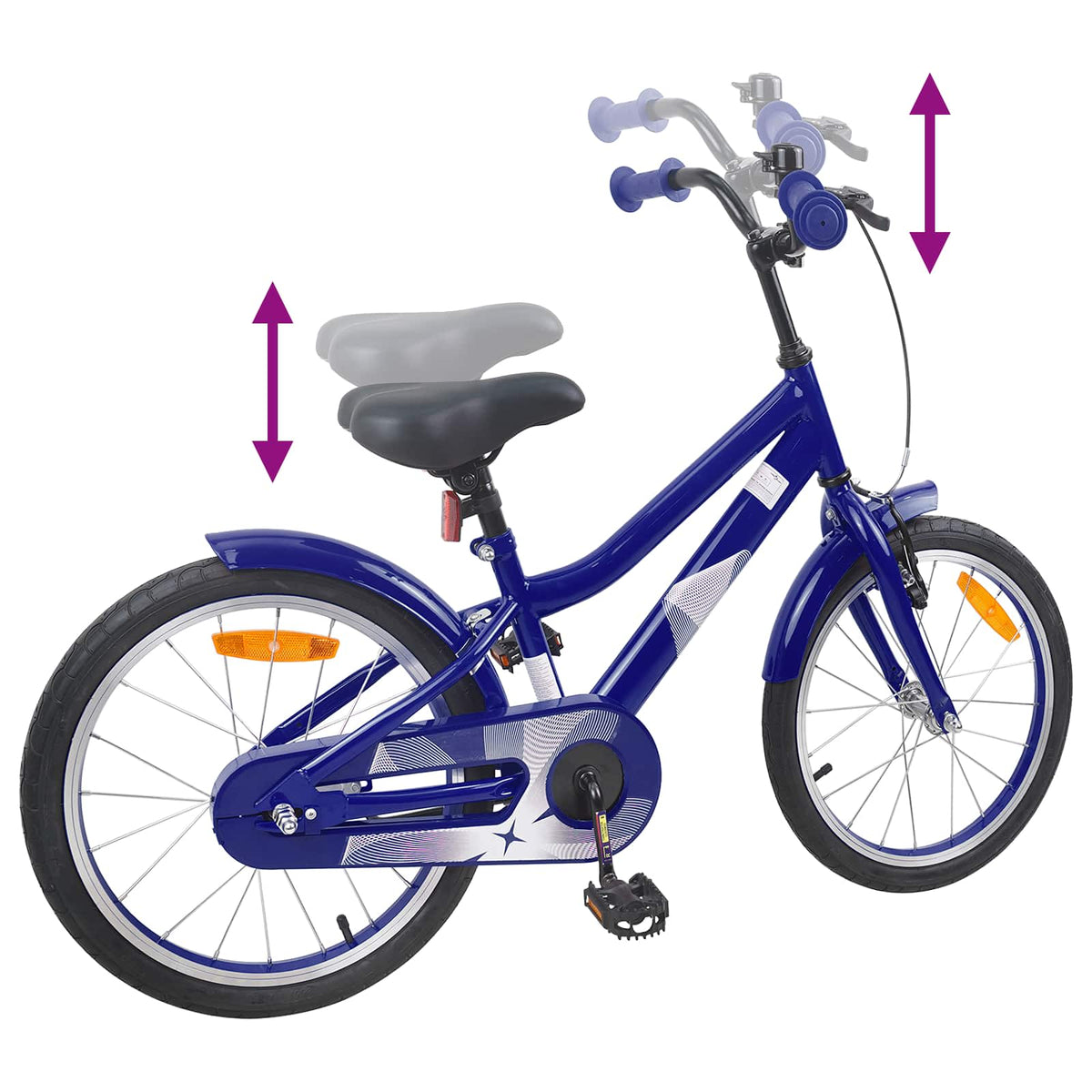 Børnecykel 18 tommer til 5-7 år gammel Mørk blå