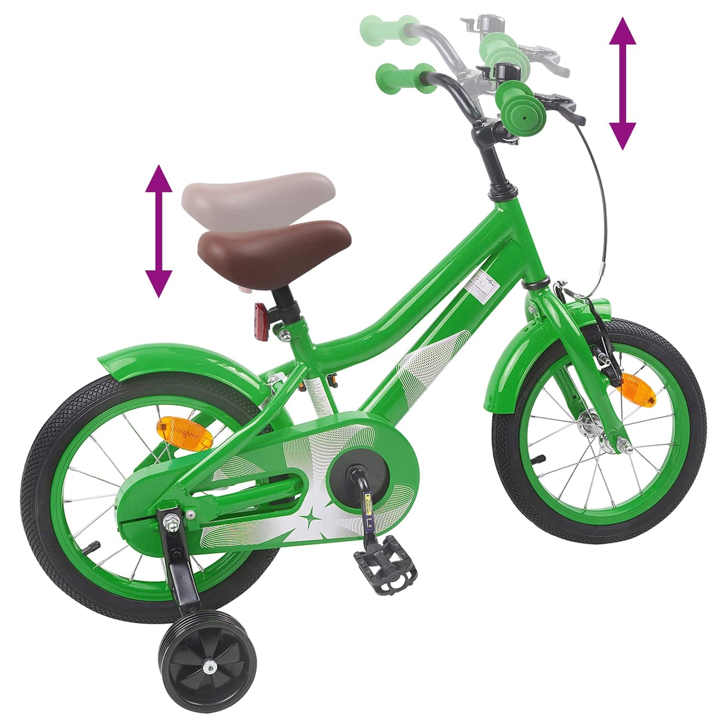 Børnecykel 12 tommer til 2-4 år gamle Grøn