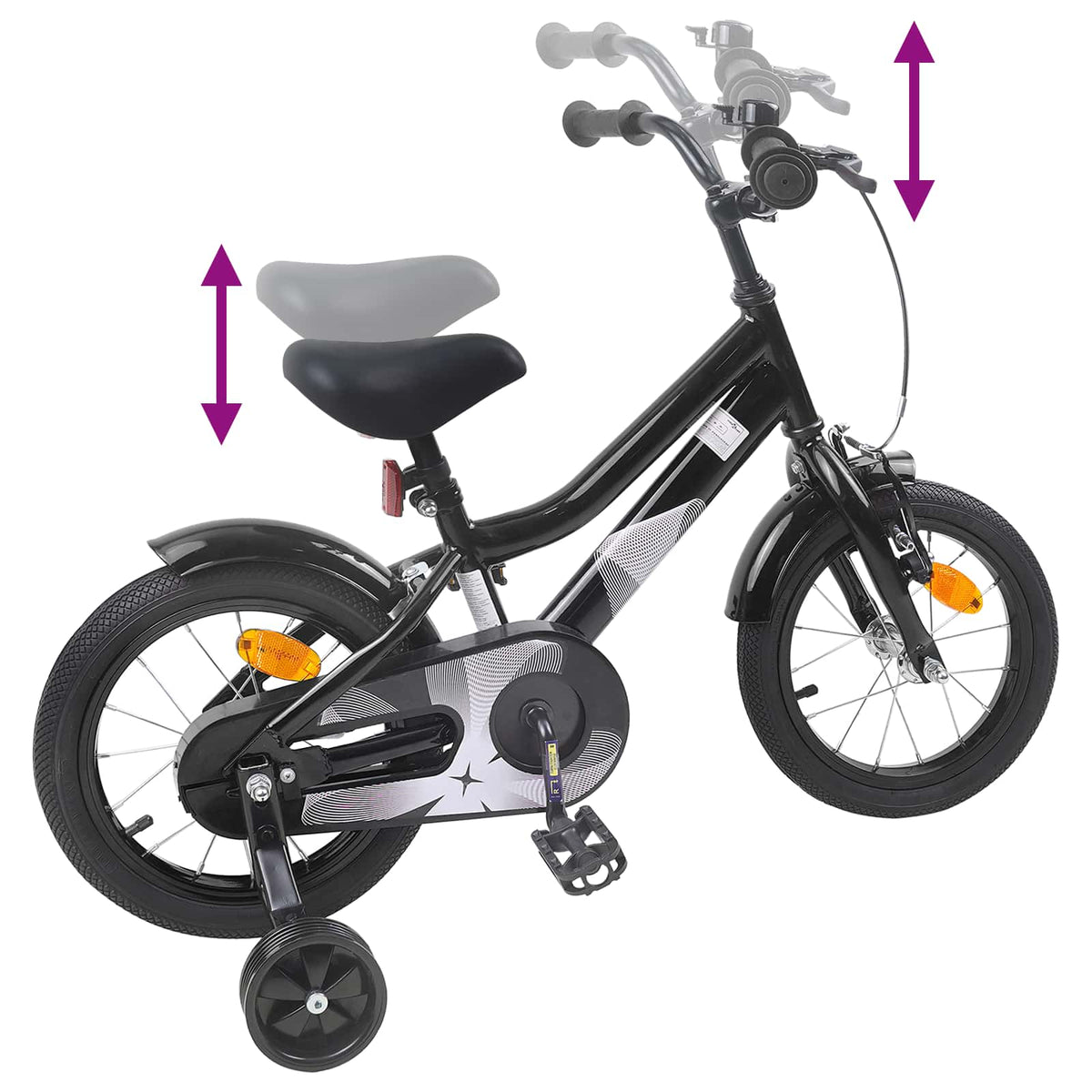 Børnecykel 16 tommer til 4-6 år gamle Sort