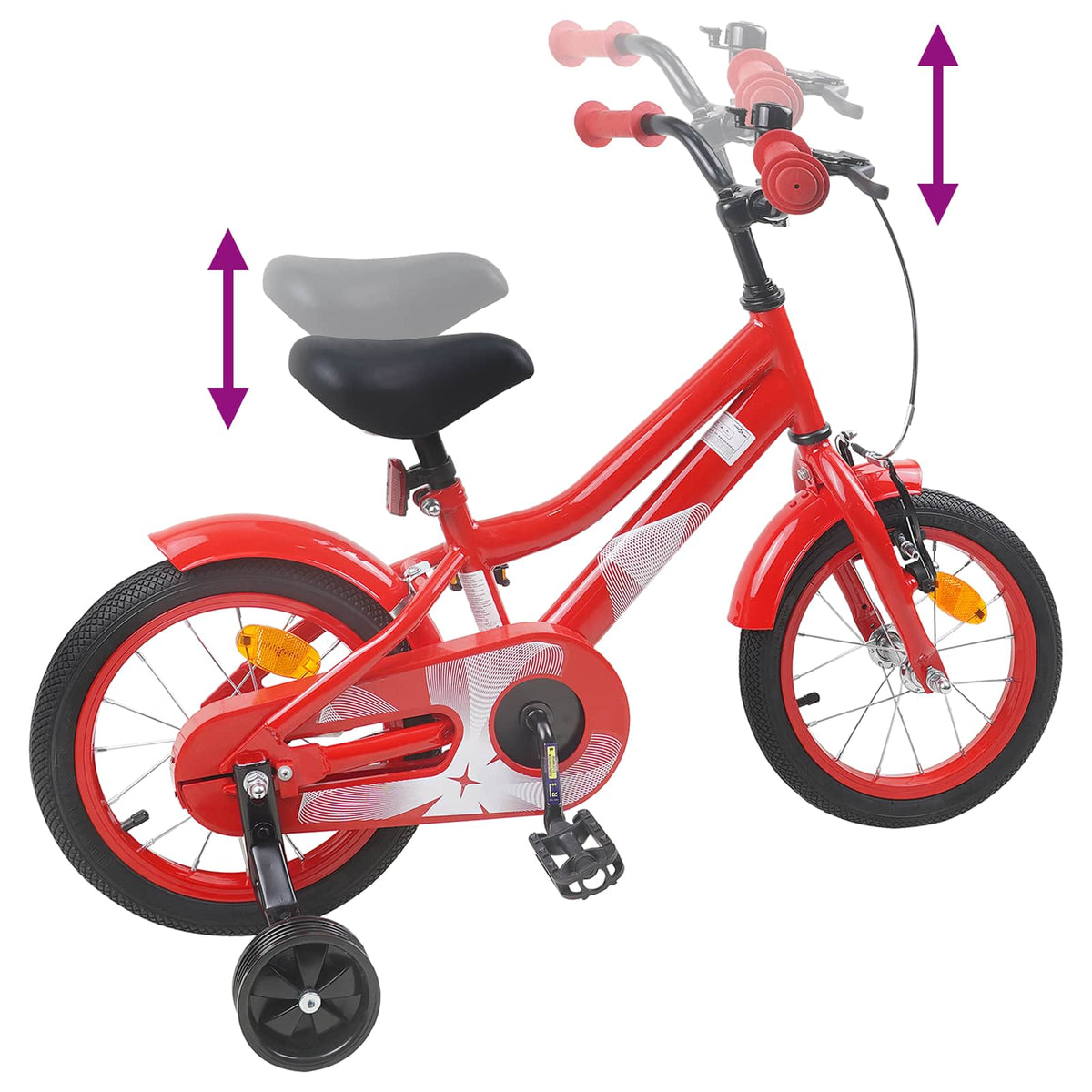 Børnecykel 14 tommer anbefalet til 3-5 år gammel Rød