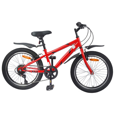 Børnecykel 20 tommer 6-hastighed til børn i alderen 6-11 år Rød