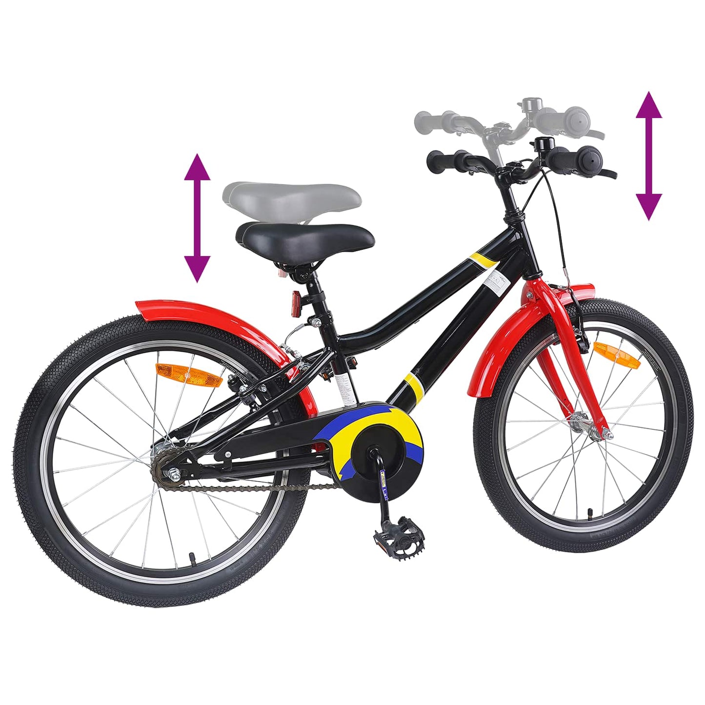 Børnecykel 24 tommer til 8-12 år Sort rød