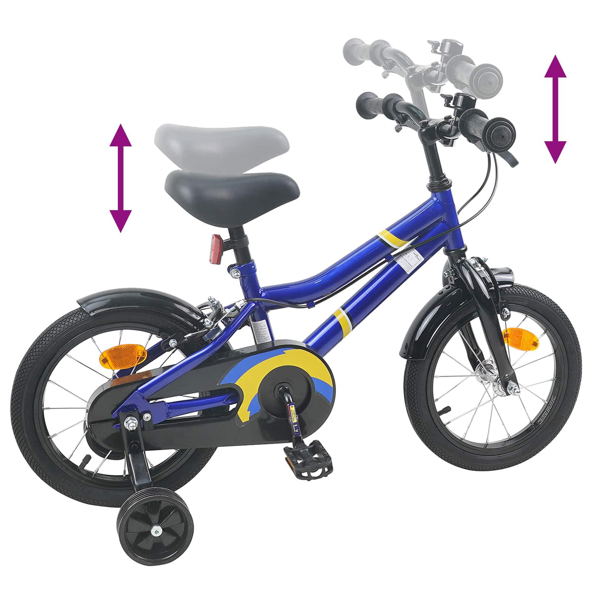 Børnecykel 14 tommer anbefalet til 3-5 år gammel Blå hvid