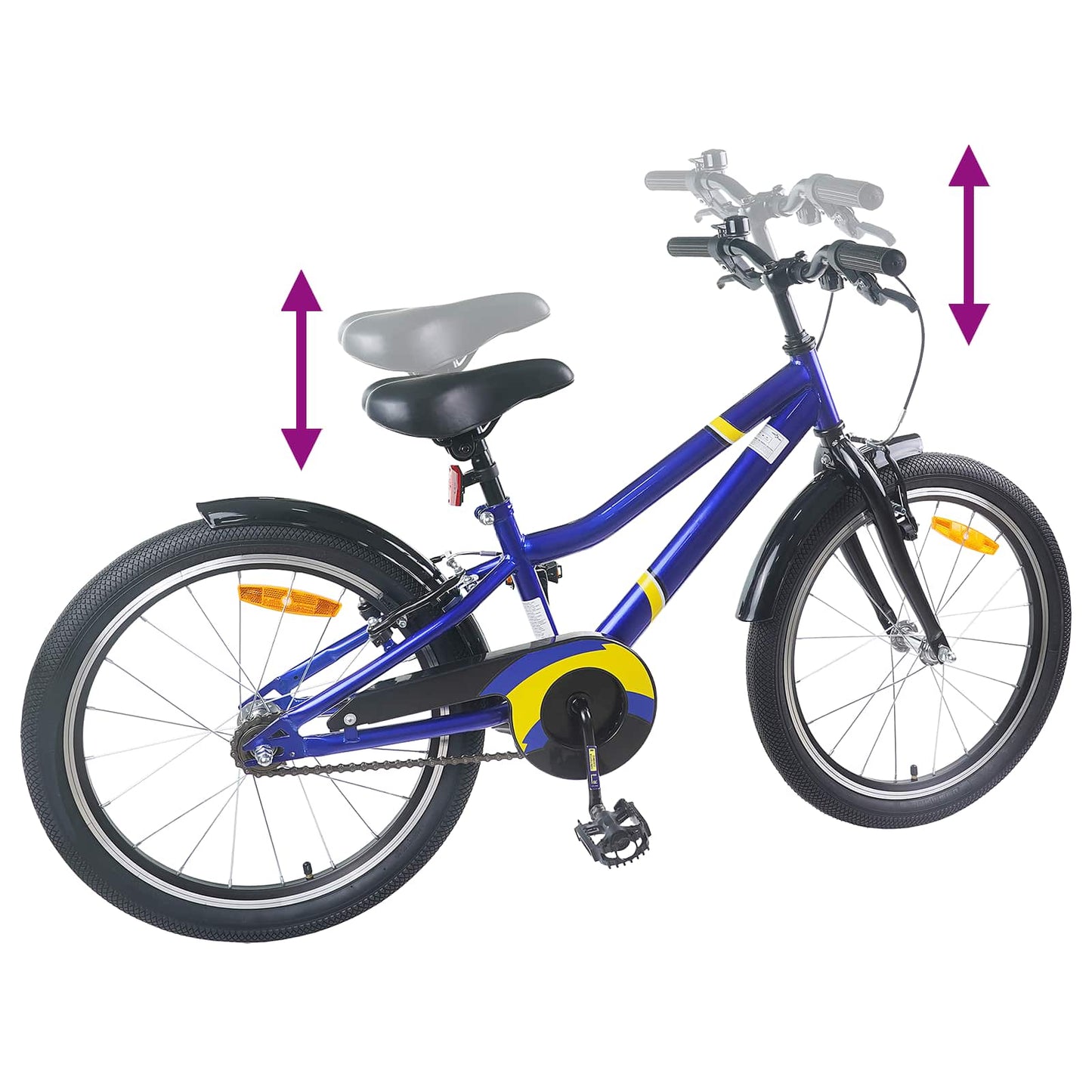 Børnecykel 24 tommer til 8-12 år Blå Sort