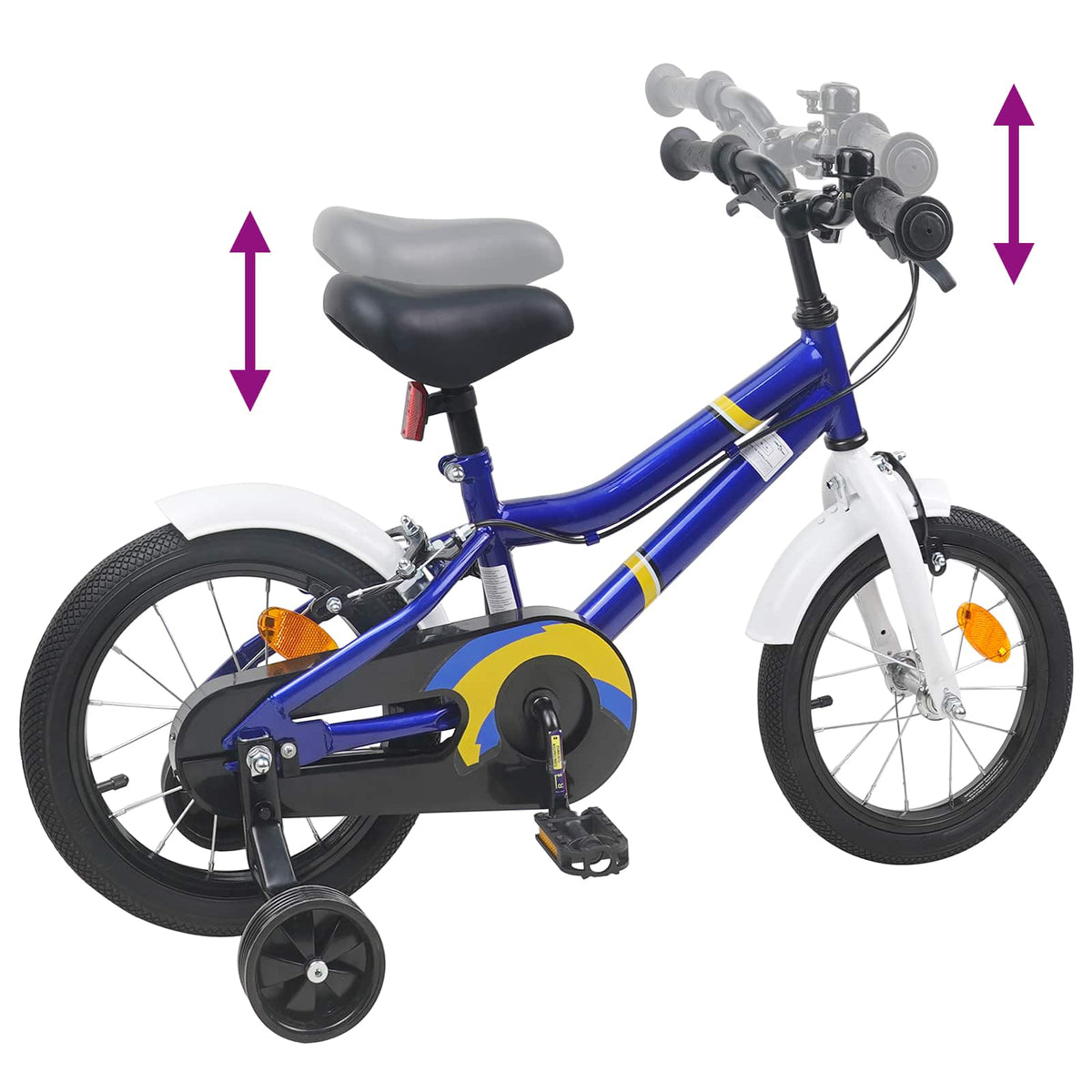 Børnecykel 16 tommer til 4-6 år gamle Blå hvid