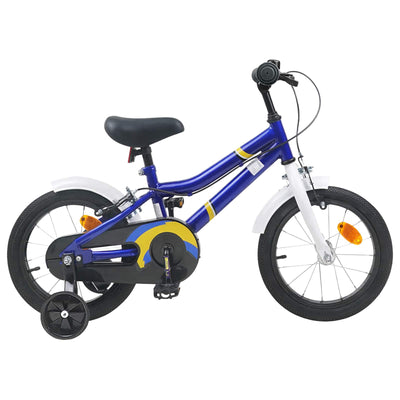Børnecykel 16 tommer til 4-6 år gamle Blå hvid