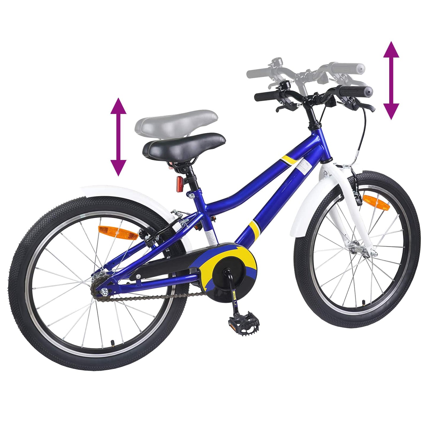 Børnecykel 24 tommer til 8-12 år Blå hvid