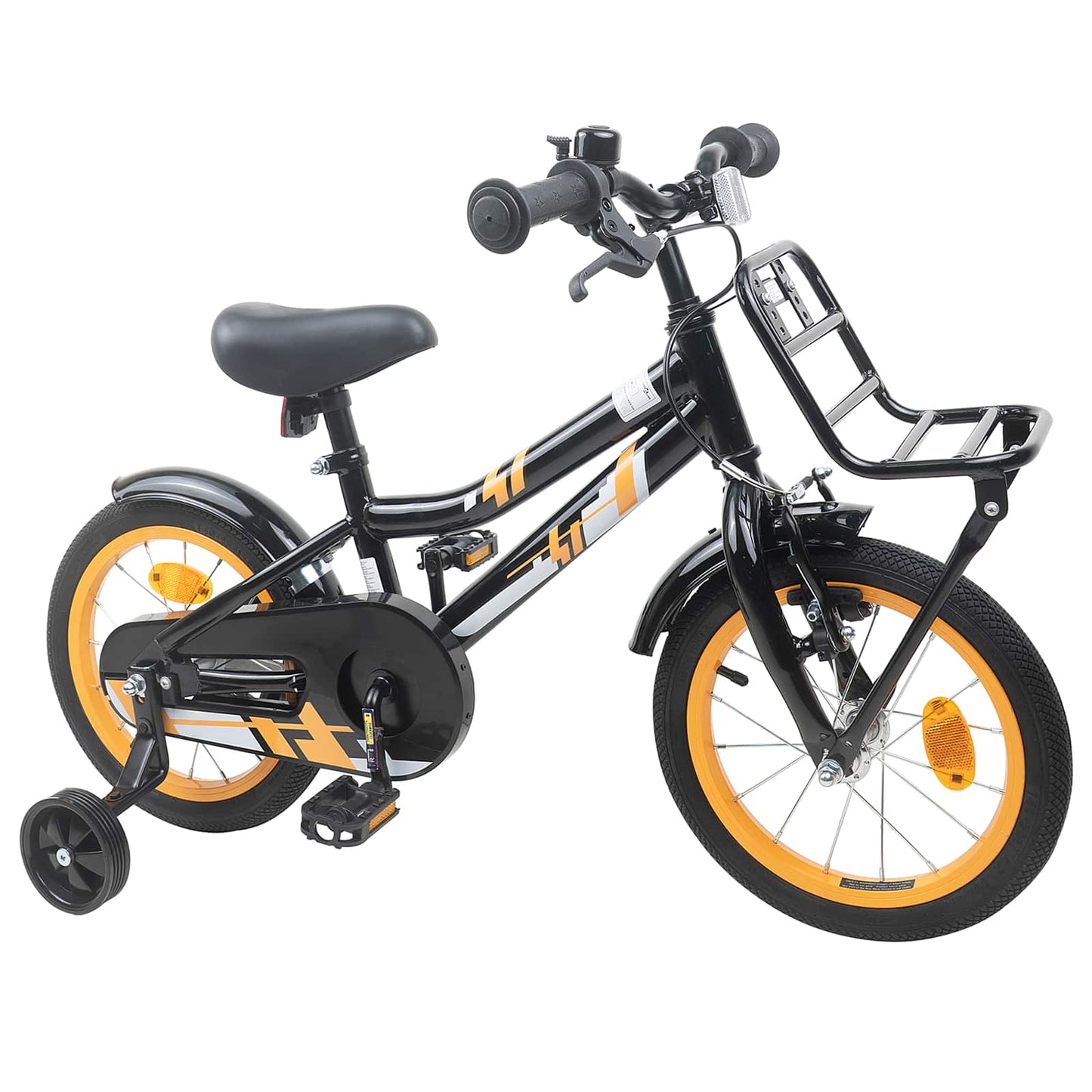 Børnecykel 12 tommer til 2-4 år gamle Orange Sort