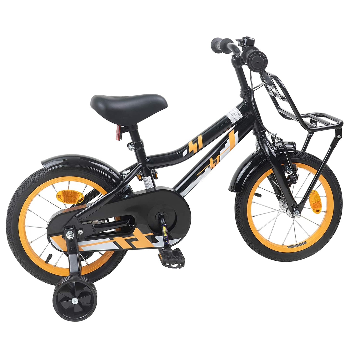 Børnecykel 12 tommer til 2-4 år gamle Orange Sort