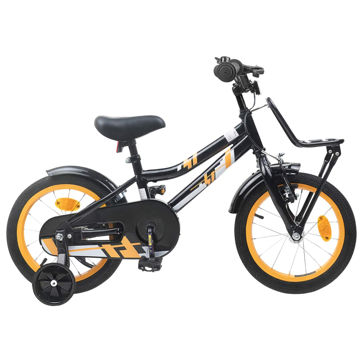 Børnecykel 12 tommer til 2-4 år gamle Orange Sort