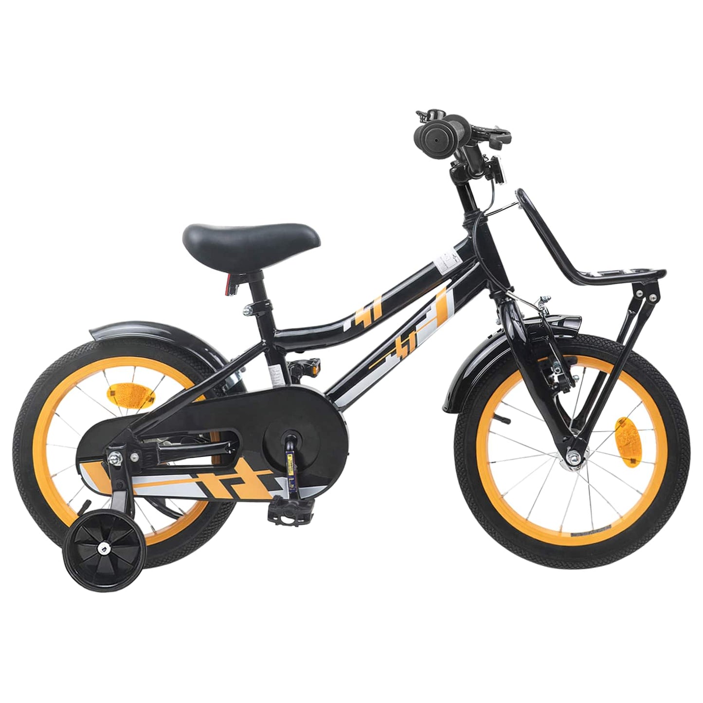 Børnecykel 16 tommer til 4-6 år gamle Orange Sort