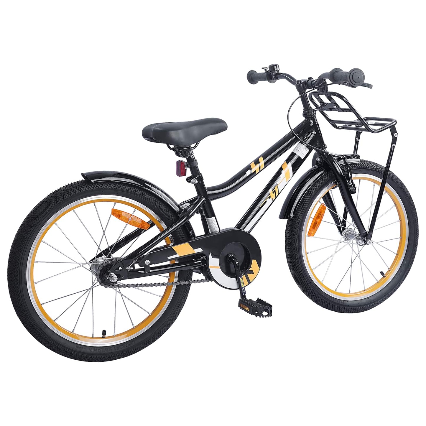 Børnecykel 18 tommer til 5-7 år gammel Orange Sort