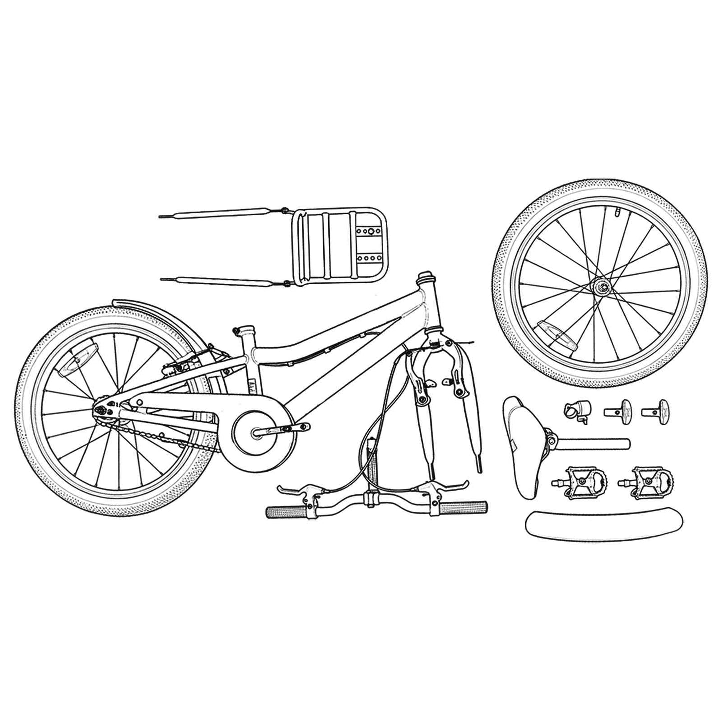 Børnecykel 18 tommer til 5-7 år gammel Orange Sort