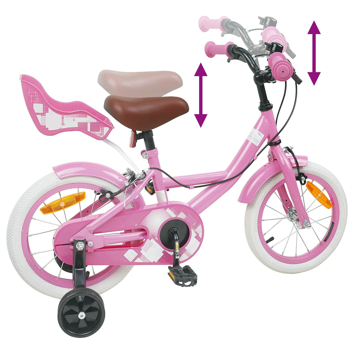 Børnecykel 16 tommer til 4-6 år gamle Lys pink