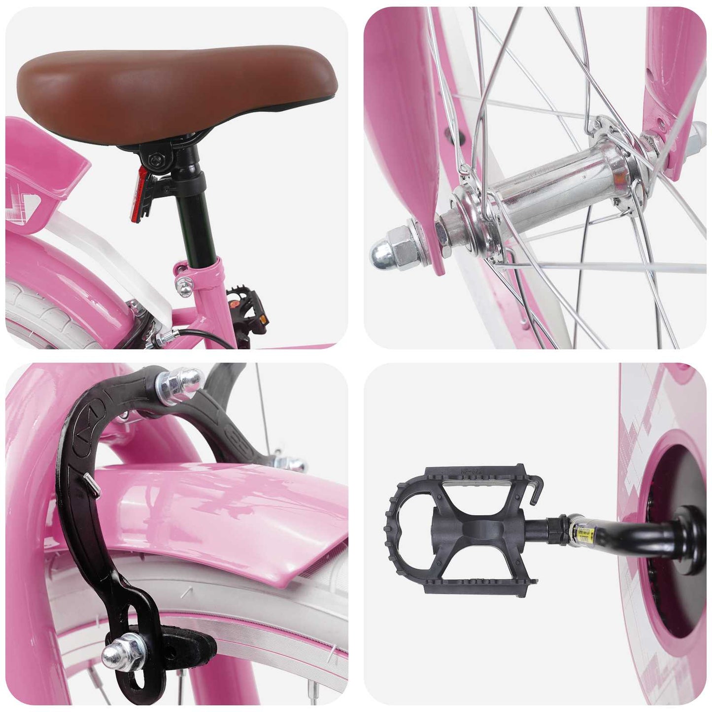 Børnecykel 18 tommer til 5-7 år gammel Lys pink