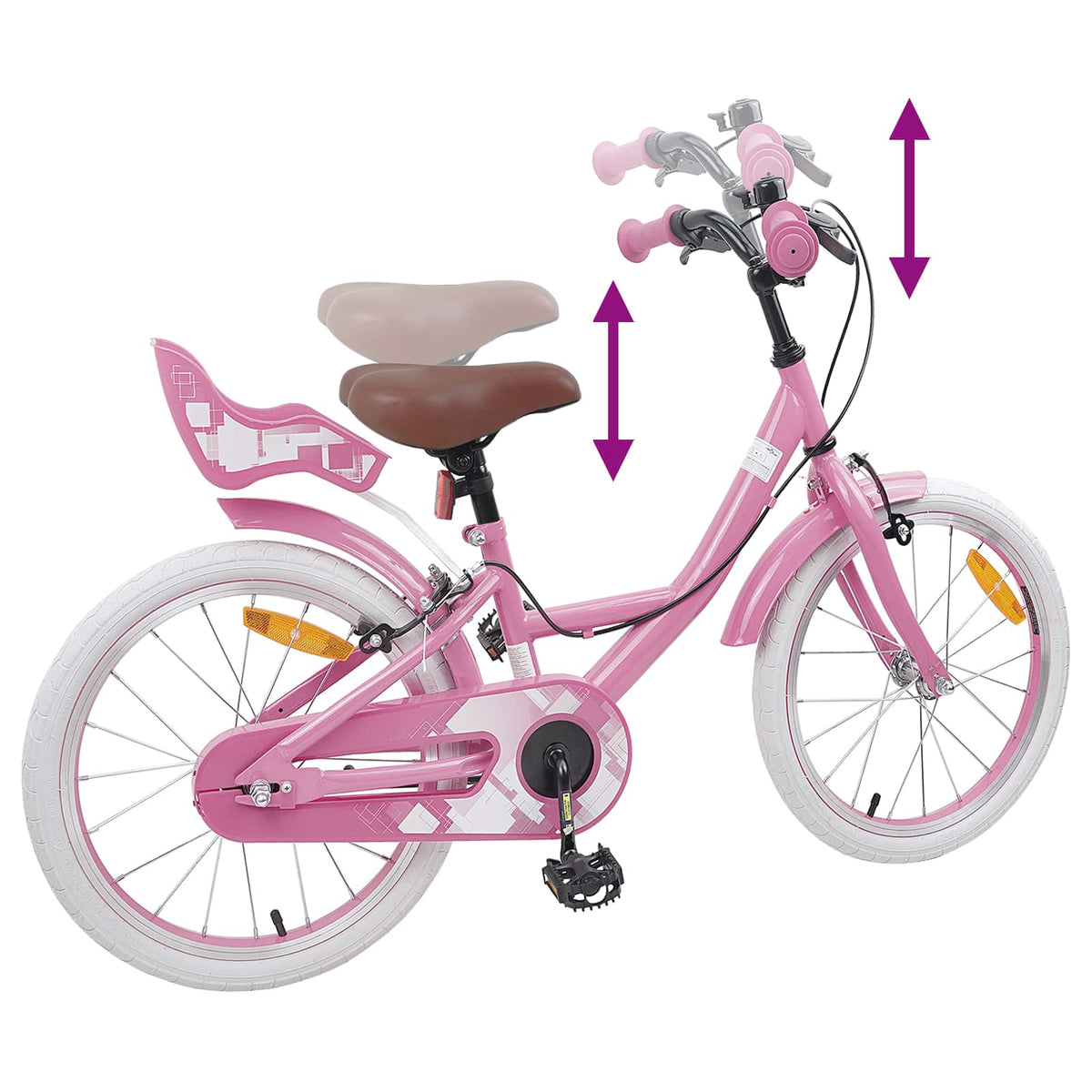 Børnecykel 18 tommer til 5-7 år gammel Lys pink