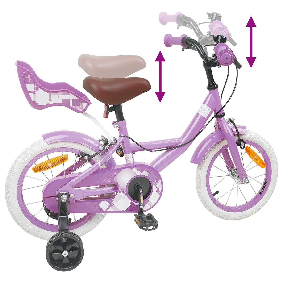 Børnecykel 12 tommer til 2-4 år gamle Lilla