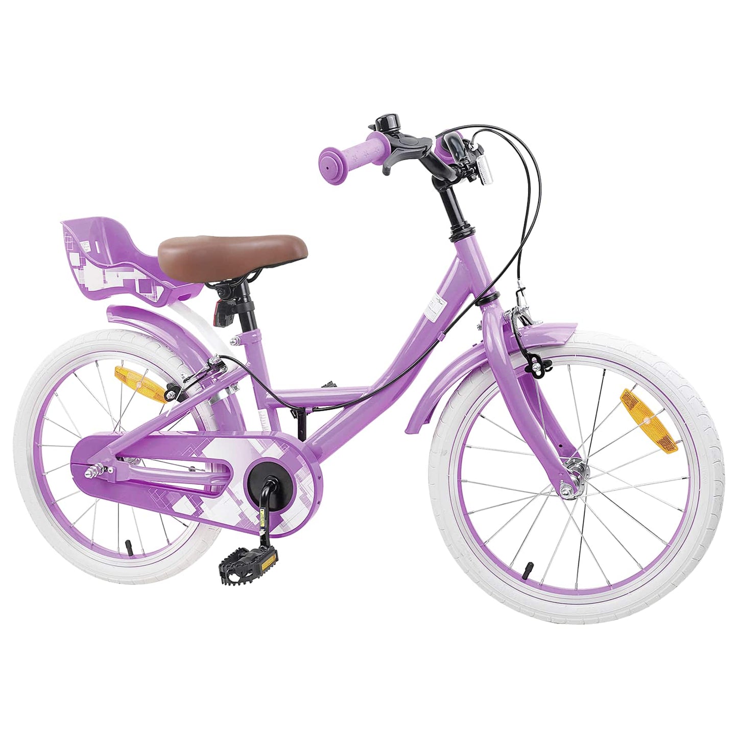 Børnecykel 18 tommer til 5-7 år gammel Lilla