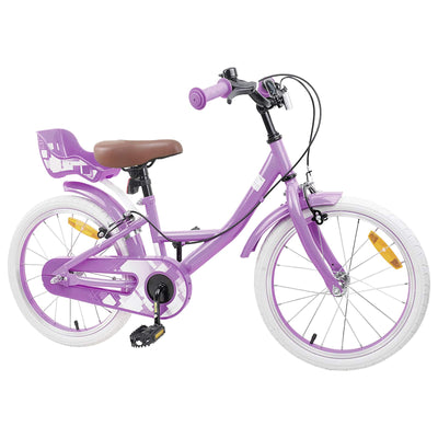 Børnecykel 18 tommer til 5-7 år gammel Lilla