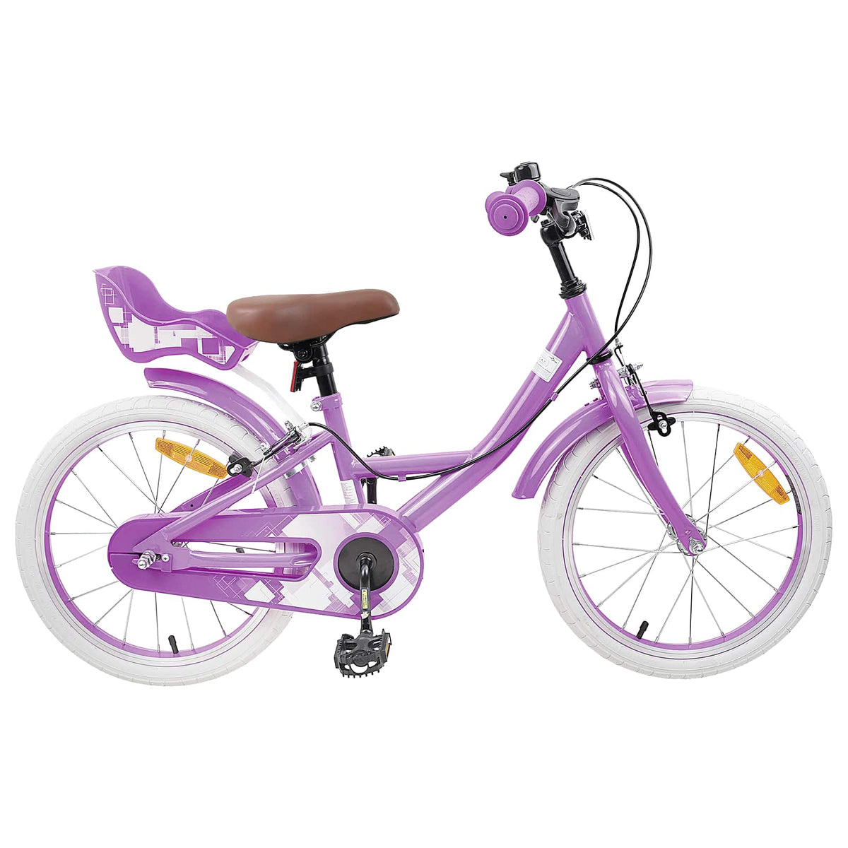 Børnecykel 18 tommer til 5-7 år gammel Lilla