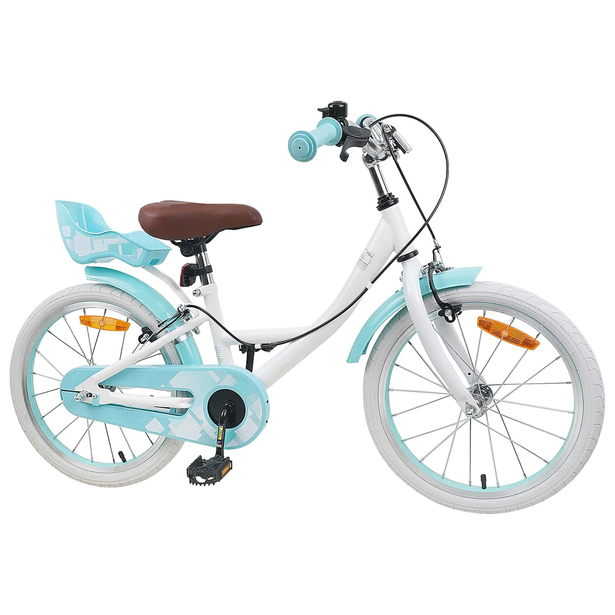 Børnecykel 18 tommer til 5-7 år gammel Hvid