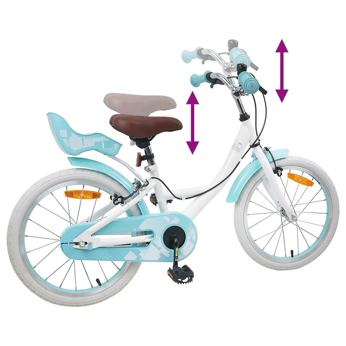 Børnecykel 18 tommer til 5-7 år gammel Hvid