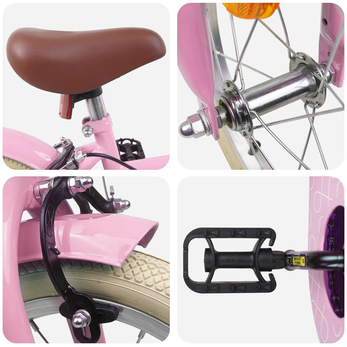 Børnecykel 16 tommer til 4-6 år gamle Lys pink