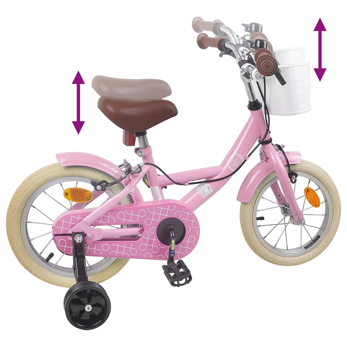 Børnecykel 16 tommer til 4-6 år gamle Lys pink