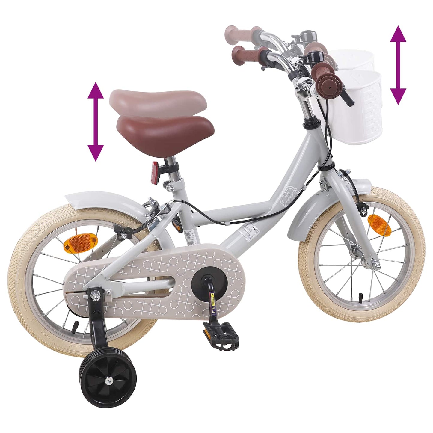 Børnecykel 14 tommer anbefalet til 3-5 år gammel Lysegrå