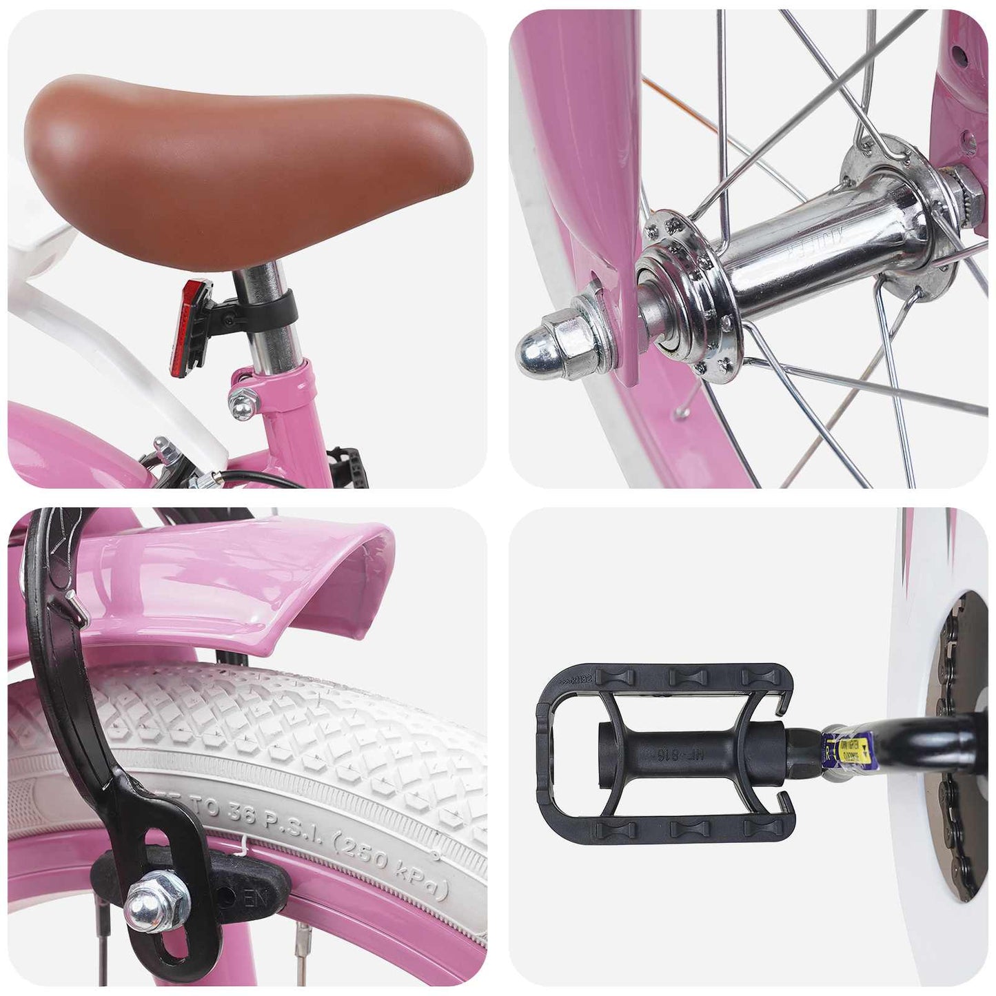 Børnecykel 16 tommer til 4-6 år gamle Lys pink