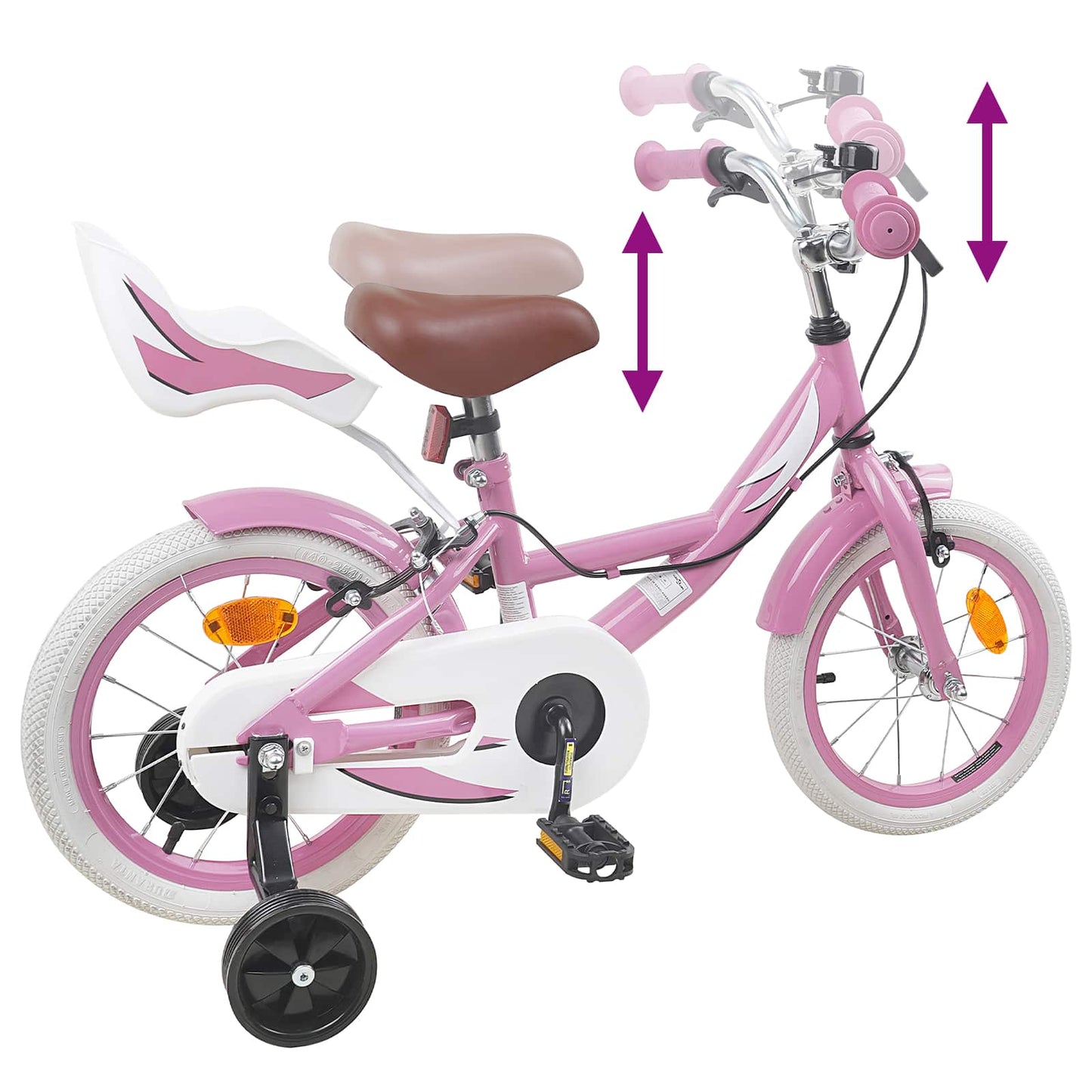 Børnecykel 16 tommer til 4-6 år gamle Lys pink