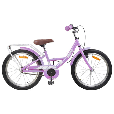 Børnecykel 18 tommer til 5-7 år gammel Lilla