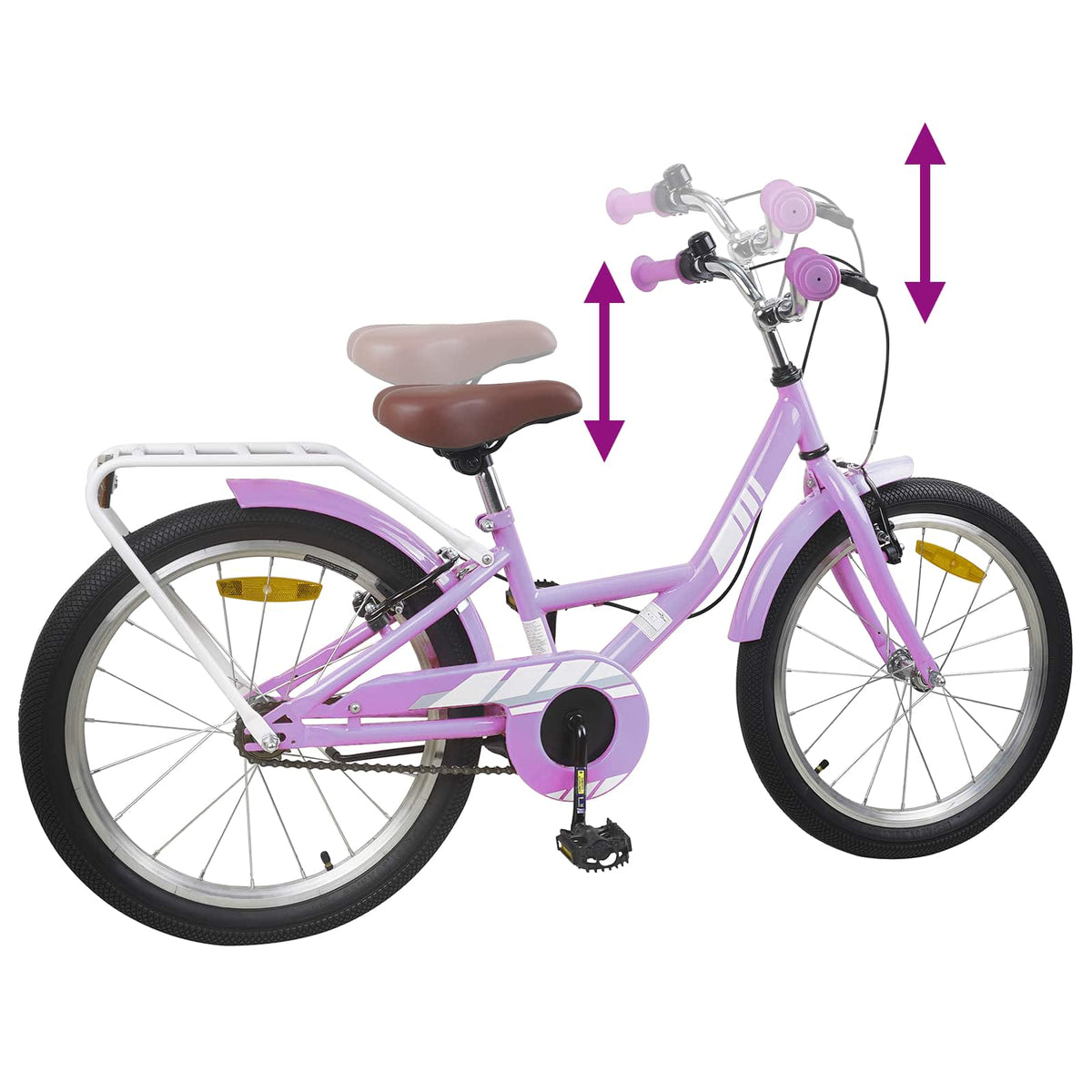 Børnecykel 20 tommer til børn i alderen 6-11 år Lilla
