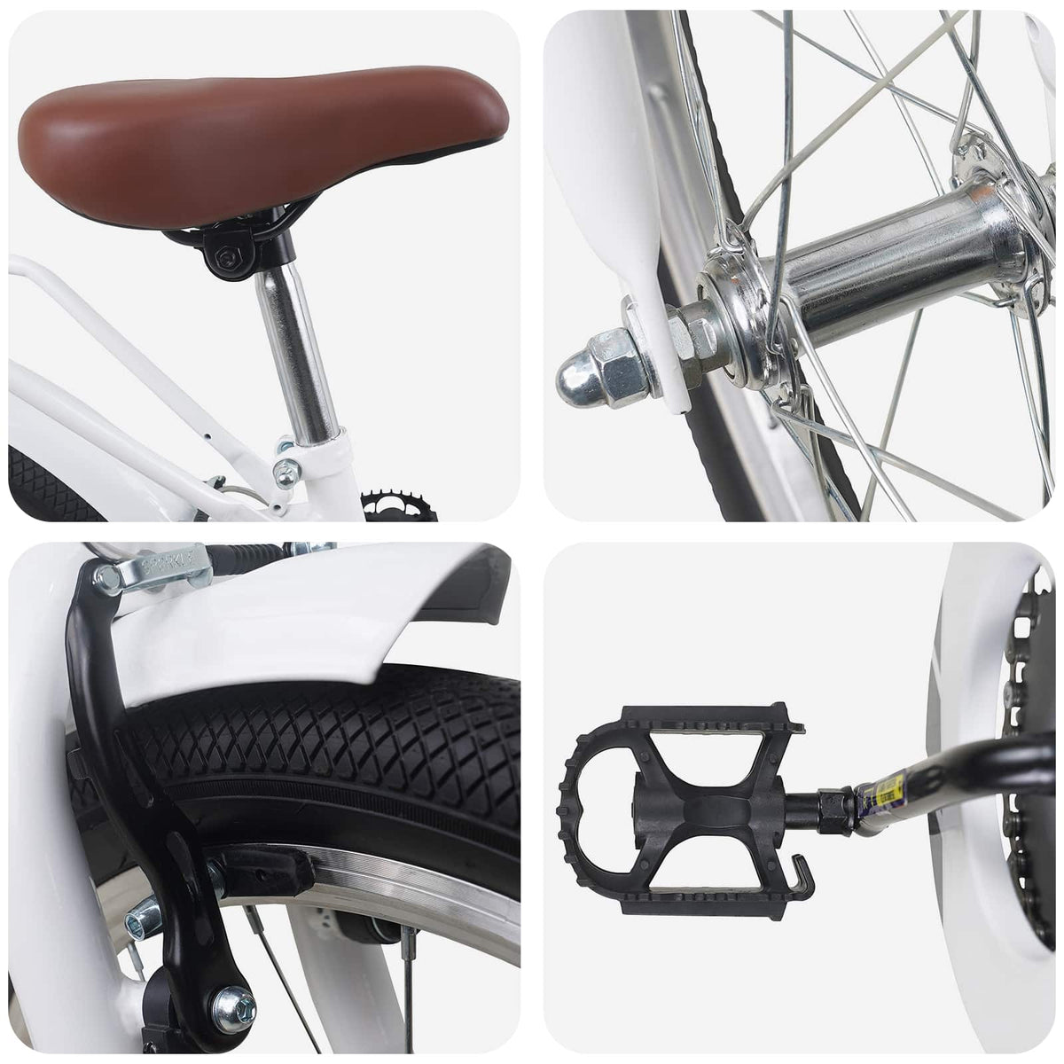 Børnecykel 20 tommer til børn i alderen 6-11 år Hvid