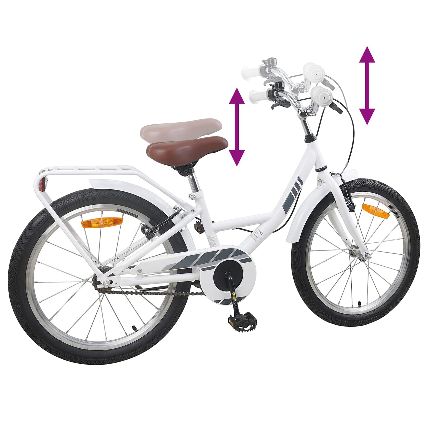 Børnecykel 20 tommer til børn i alderen 6-11 år Hvid
