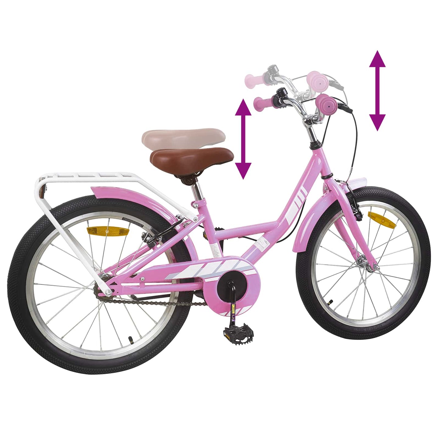 Børnecykel 18 tommer til 5-7 år gammel Lys pink