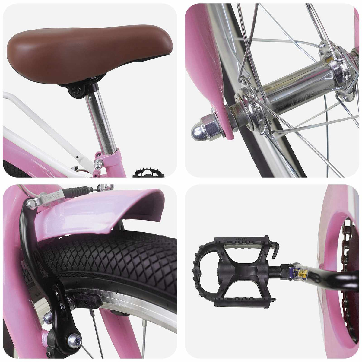Børnecykel 20 tommer til børn i alderen 6-11 år Lys pink