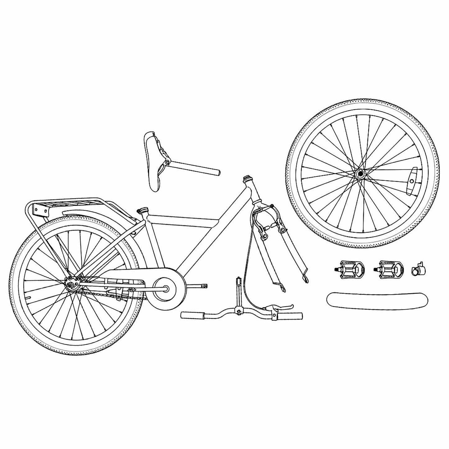 Børnecykel 20 tommer til børn i alderen 6-11 år Lys pink