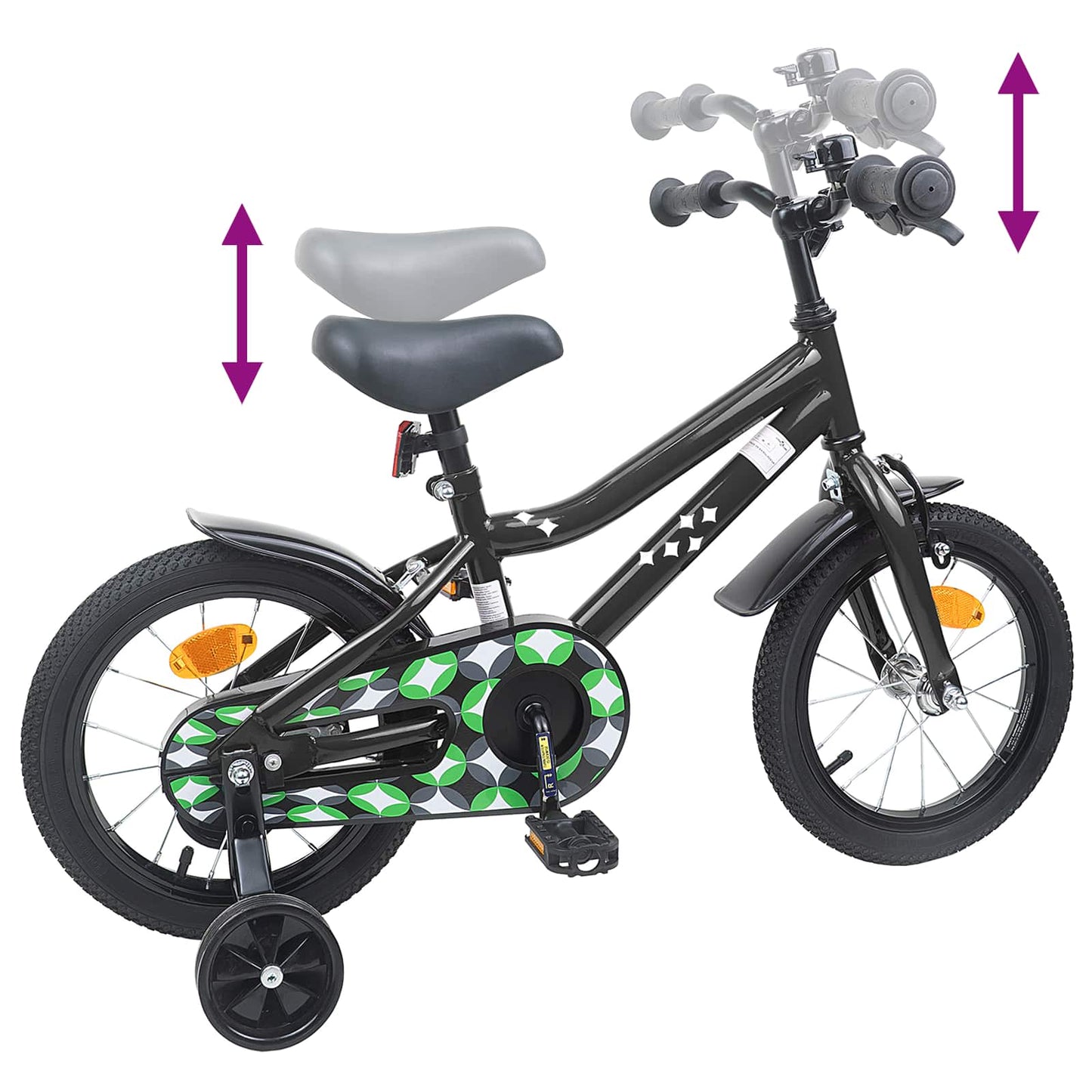 Børnecykel 12 tommer til 2-4 år gamle Sort