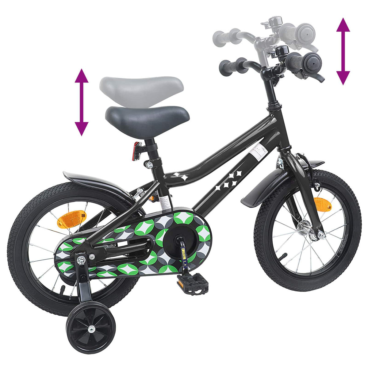 Børnecykel 16 tommer til 4-6 år gamle Sort
