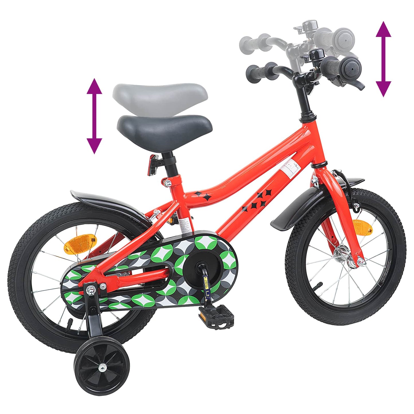 Børnecykel 16 tommer til 4-6 år gamle Rød
