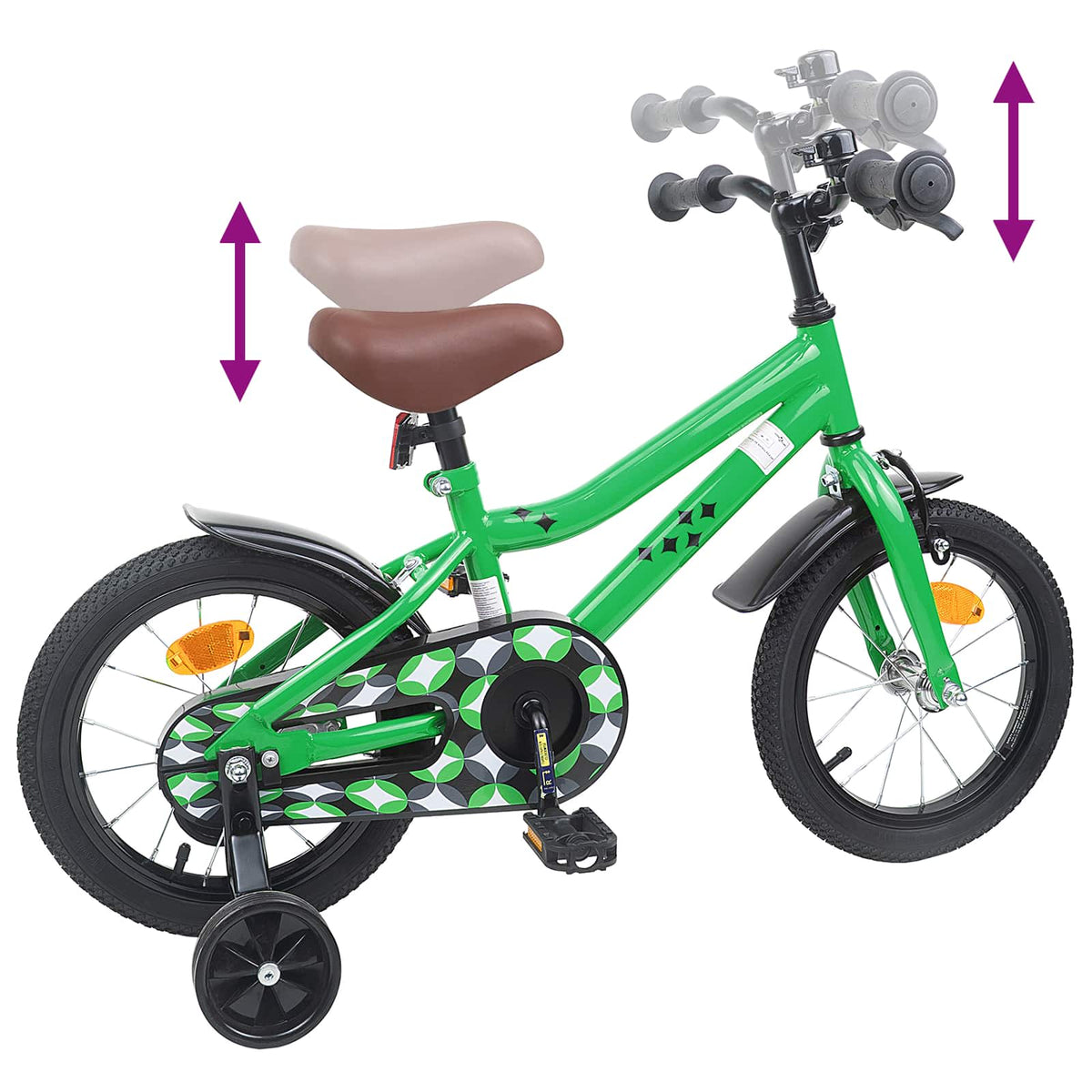 Børnecykel 16 tommer til 4-6 år gamle Grøn