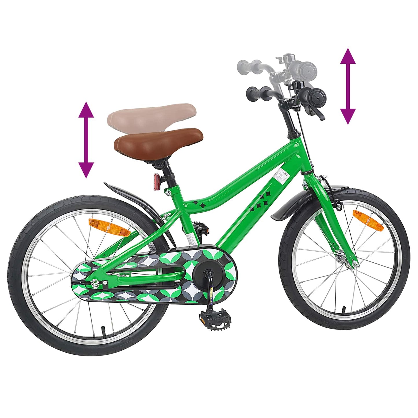 Børnecykel 18 tommer til 5-7 år gammel Grøn