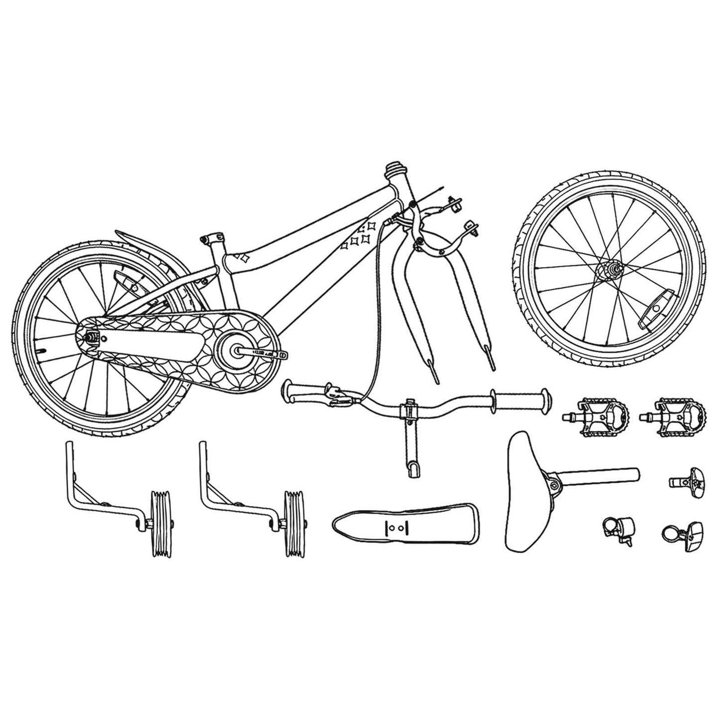 Børnecykel 12 tommer til 2-4 år gamle Hvid