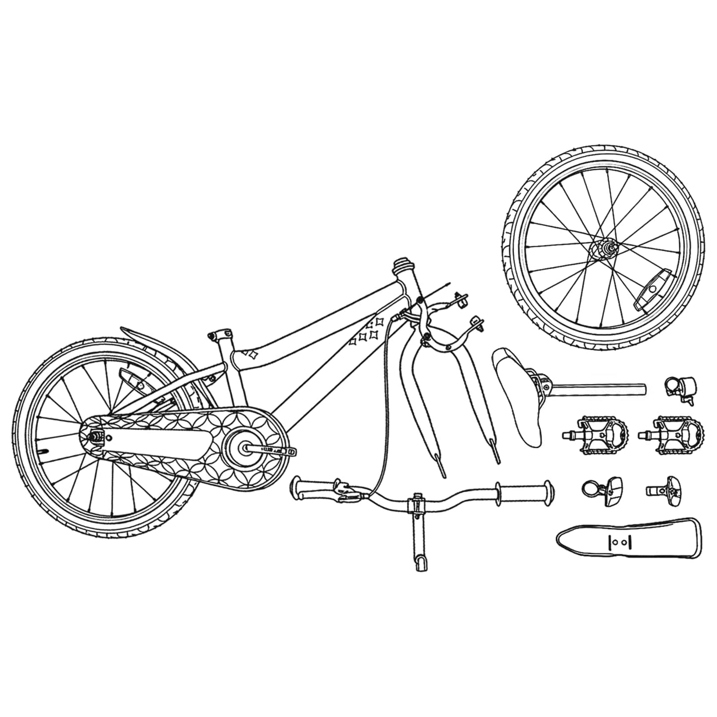 Børnecykel 18 tommer til 5-7 år gammel Hvid
